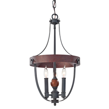 Feiss Alston 3 Light Black Medieval Mini Chandelier