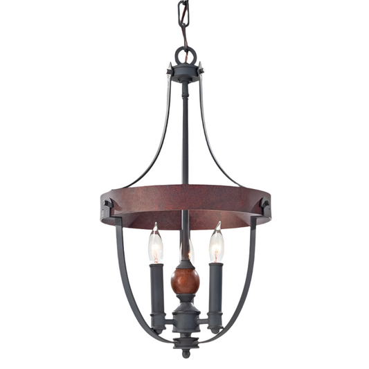 Feiss Alston 3 Light Black Medieval Mini Chandelier