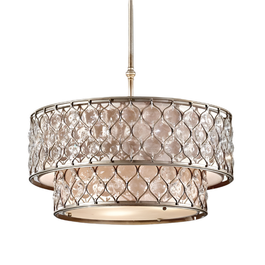 Feiss Lucia 6 Light Burnished Silver Pendant Chandelier