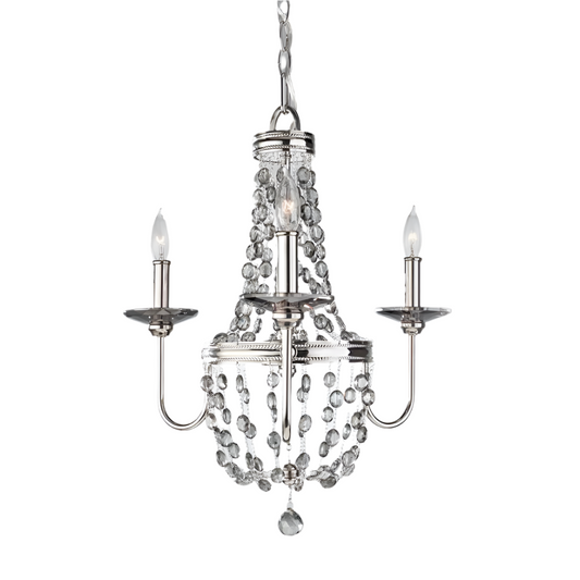 Feiss Malia 3 Light Mini Smoked Crystal Chandelier