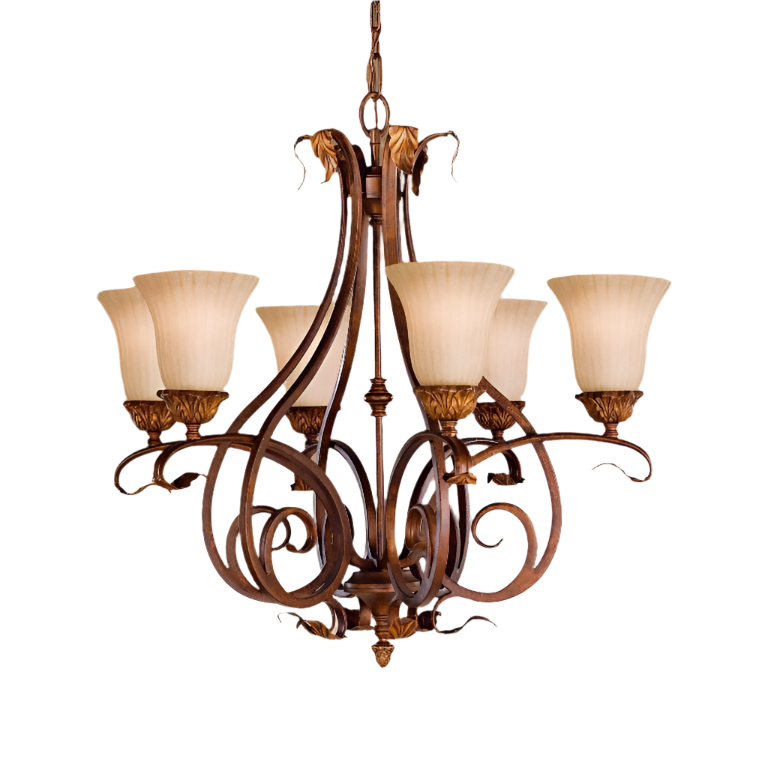 Feiss Sonoma Valley 6 Light Tortoise Shell Chandelier