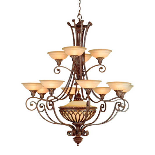 Feiss Stirling Castle 13 Light Bronze Shade Chandelier