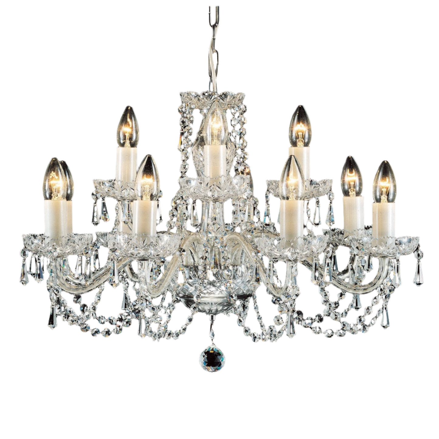 Impex Babice 15 Light Chrome Crystal Candle Chandelier