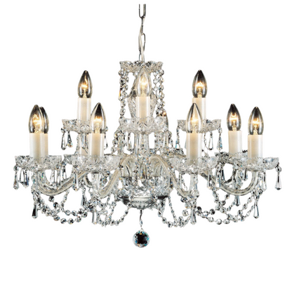 Impex Babice 15 Light Chrome Crystal Candle Chandelier