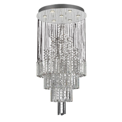 Impex Barcelona 7 Light Crystal Glass Chrome Chandelier