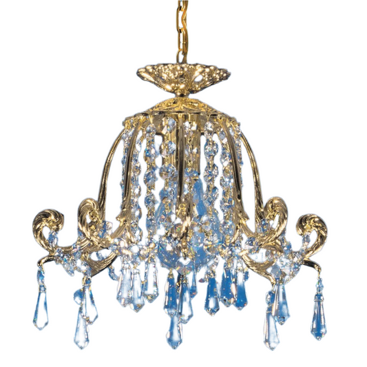 Impex Bell 1 Light Gold Strass Lead Crystal Chandelier