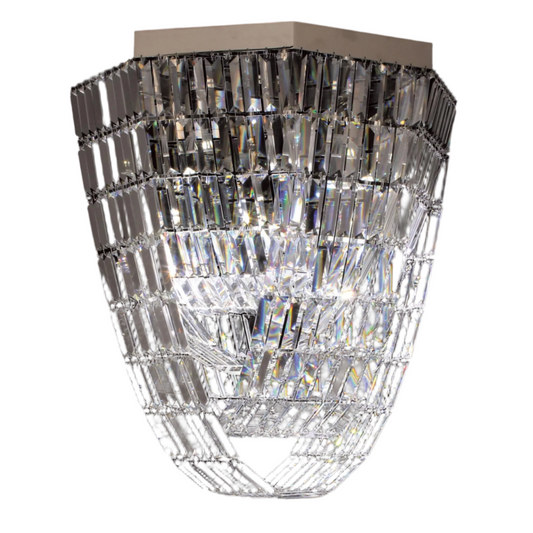 Impex Crystal Art 6 Light LED Oct Crystal Chandelier