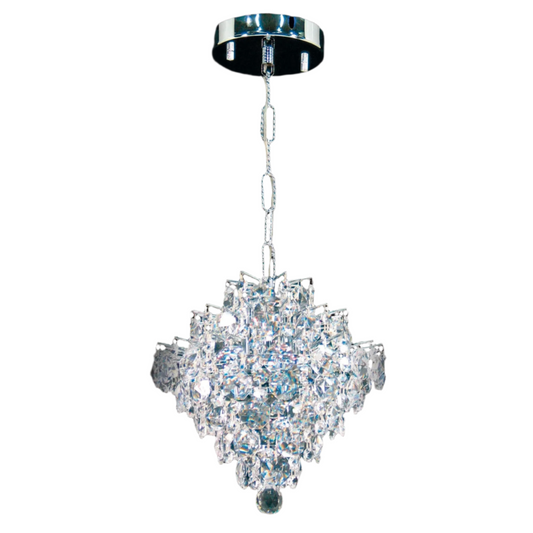 Impex Diamond 1 Light Chrome Lead Crystal Chandelier