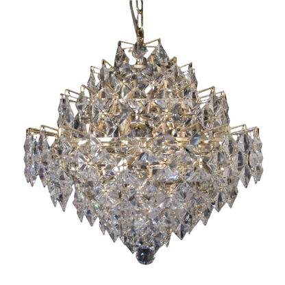 Impex Diamond 12 Light Gold Lead Crystal Chandelier