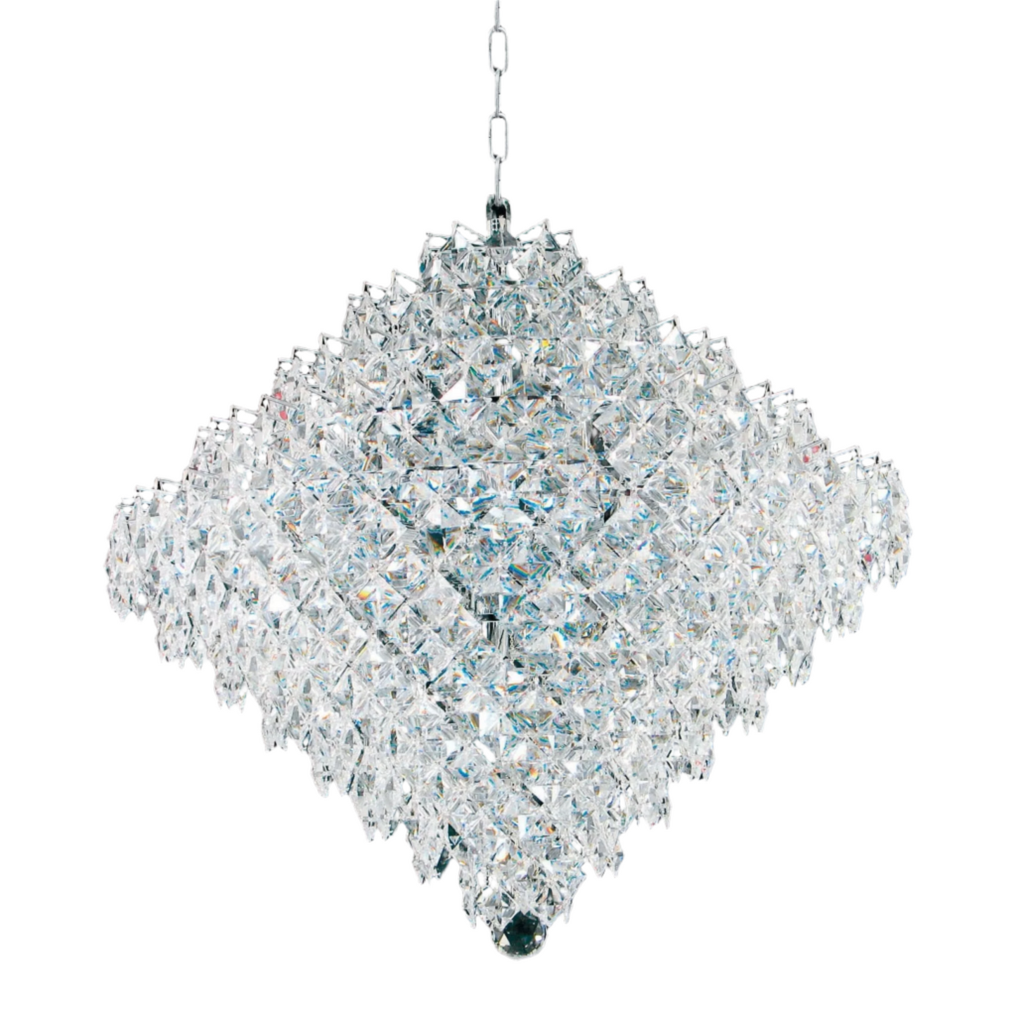 Impex Diamond 18 Light Chrome Lead Crystal Chandelier