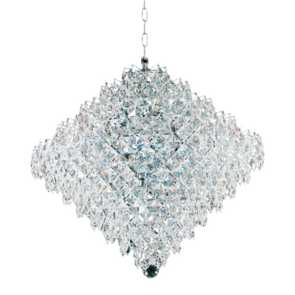 Impex Diamond 18 Light Chrome Lead Crystal Chandelier