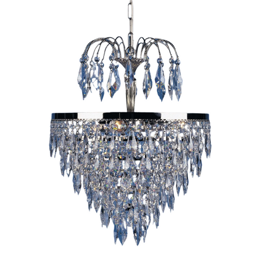 Impex Dresden 3 Light Nickel Crystal Strass Chandelier