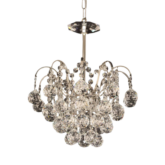 Impex Emmie 2 Light Chrome Crystal Balls Chandelier