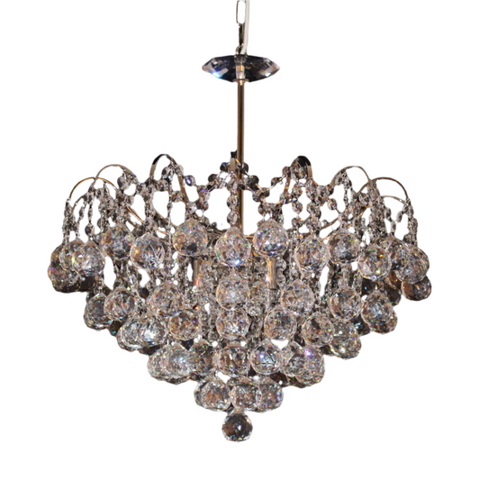 Impex Emmie 5 Light Chrome Crystal Balls Chandelier