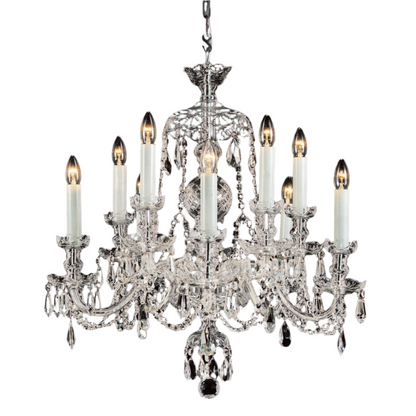 Impex Frydek 10 Light Lead Crystal Georgian Chandelier