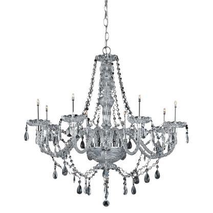 Impex Imperia 8 Light Chrome Candle Crystal Chandelier