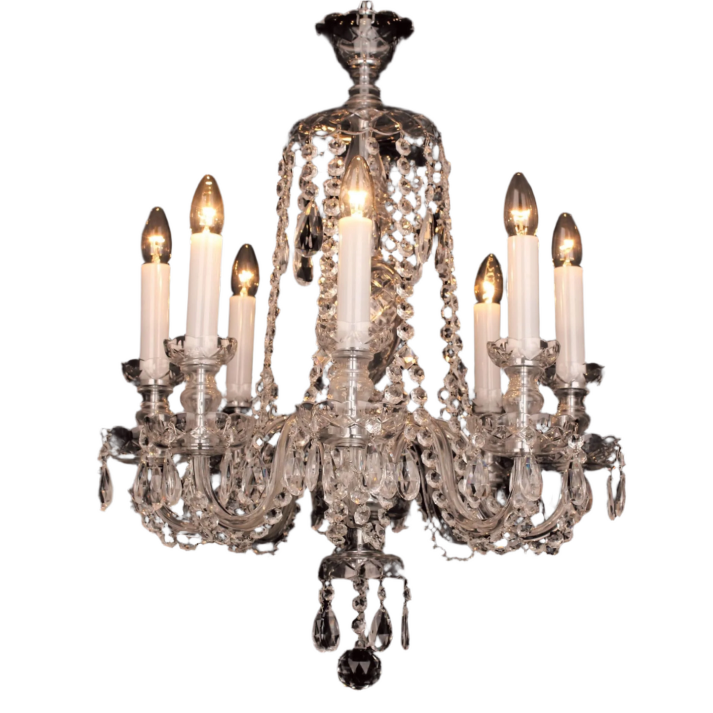 Impex Karvina 8 Light Georgian Lead Crystal Chandelier