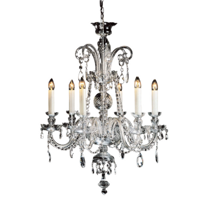 Impex Liberec 6 Light Georgian Lead Crystal Chandelier