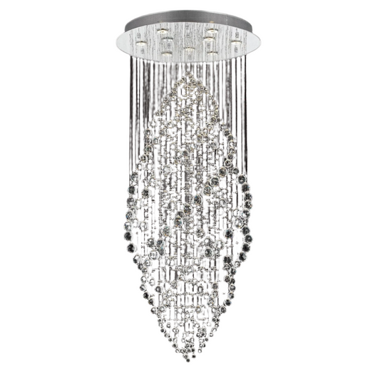 Impex Madrid 9 Light LED Chrome Crystal Bead Chandelier