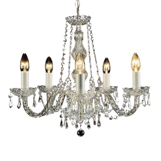 Impex Modra 5 Light Strass Crystal Georgian Chandelier