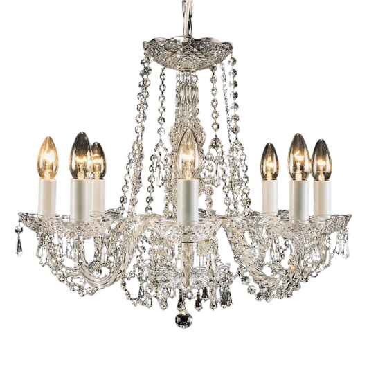 Impex Modra 8 Light Strass Crystal Georgian Chandelier