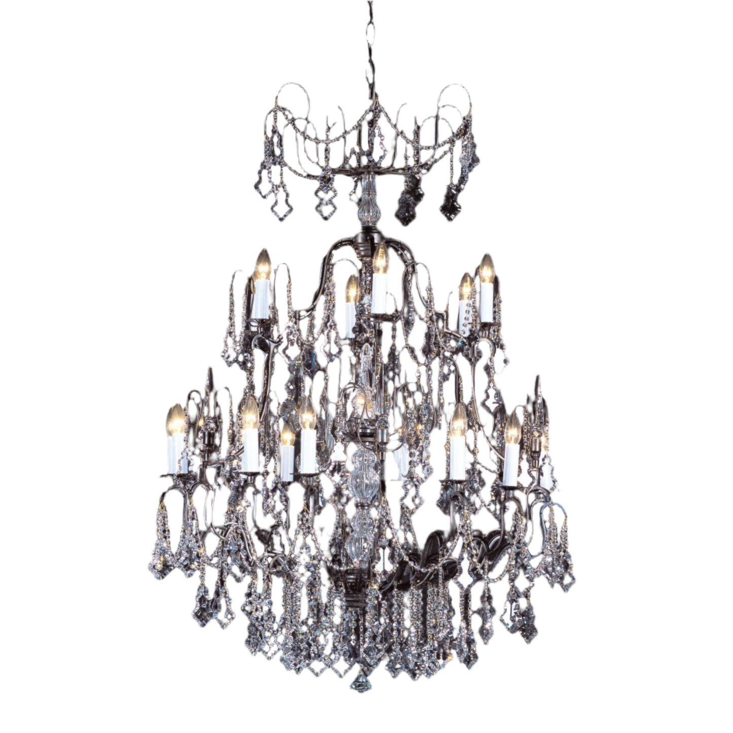 Impex Montmartre 19 Light Bronze Crystal Chandelier