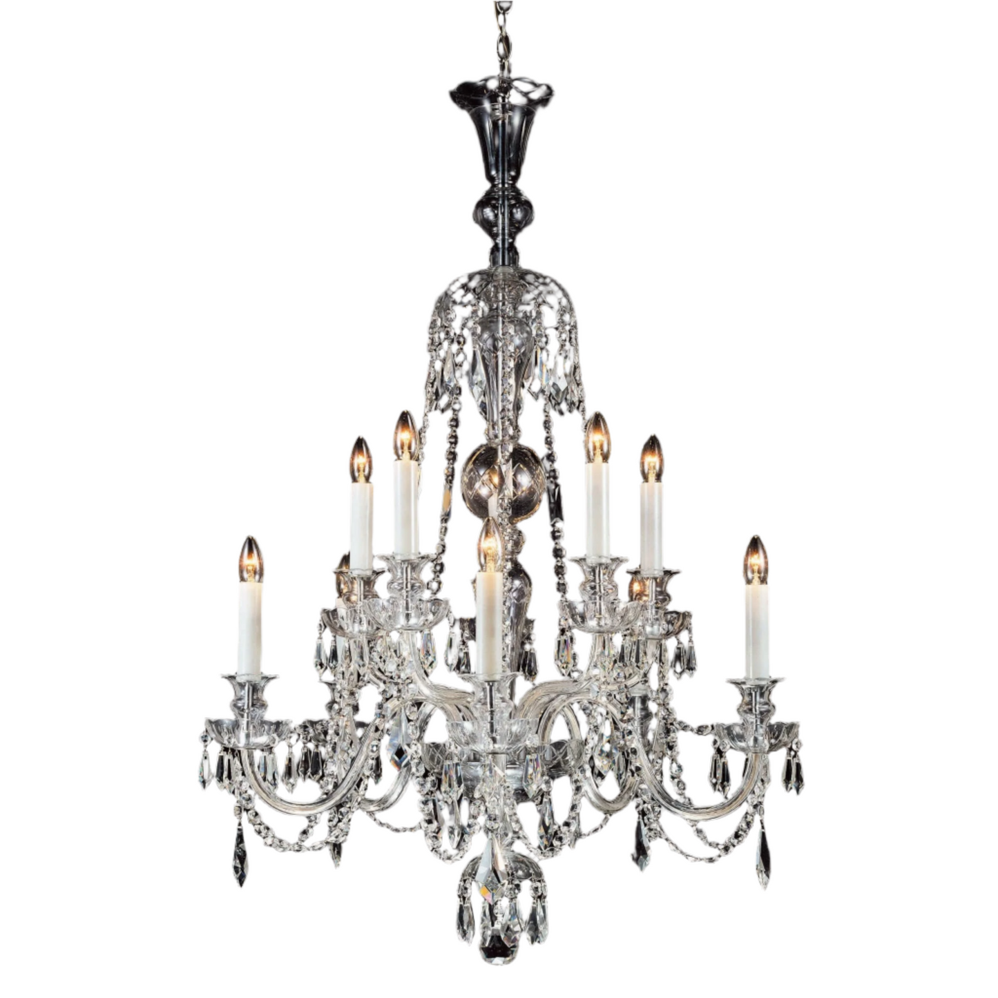 Impex Most 10 Light Georgian Lead Crystal Chandelier