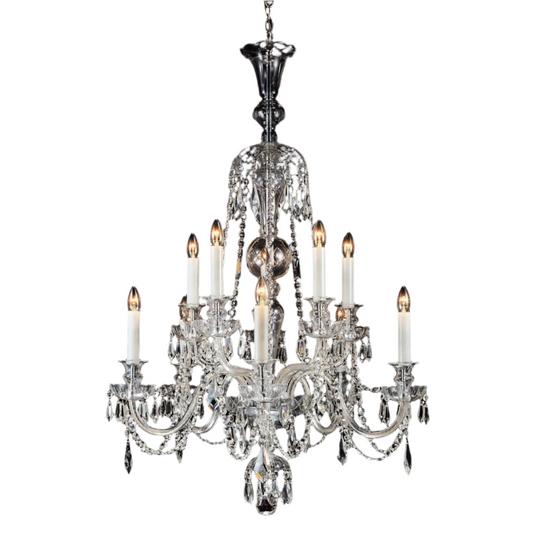 Impex Most 10 Light Georgian Lead Crystal Chandelier