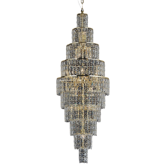 Impex New York 24 Light Gold Icicle Crystal Chandelier