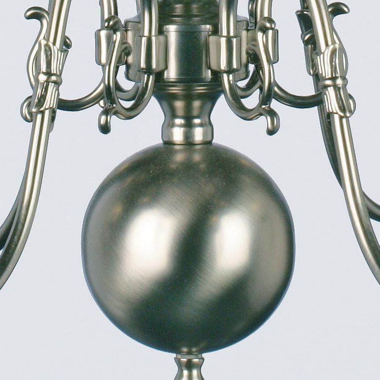 Impex Flemish 9 Light Metal Candle Chandelier in Pewter
