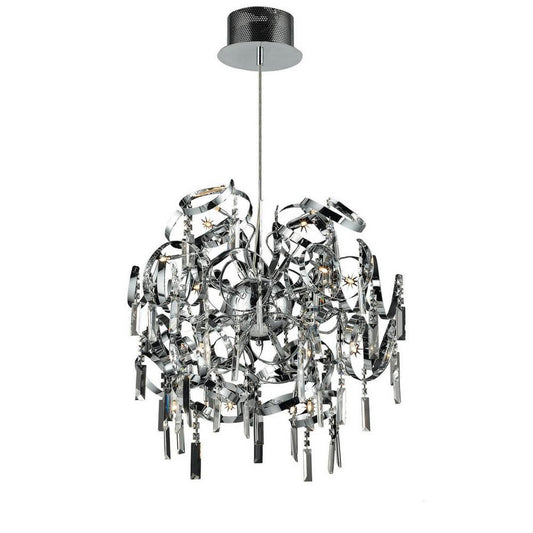 Azzardo Crimps Chrome Silver Metal Crystal Chandelier MP-88046-16A