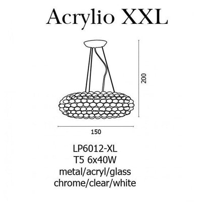 Azzardo Acrylio Pendant Light X Large Chandelier