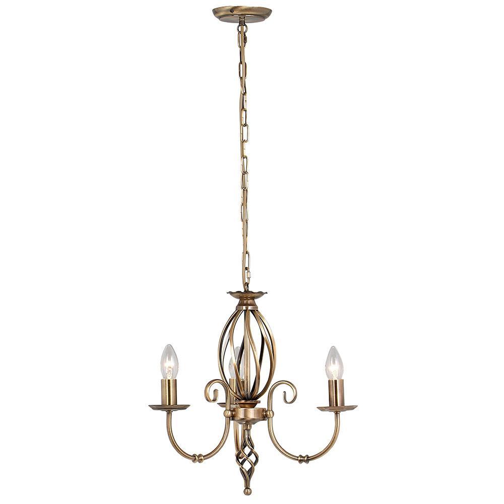 Elstead Artisan 3 Light Aged Brass Chandelier ART3 AGD BRASS