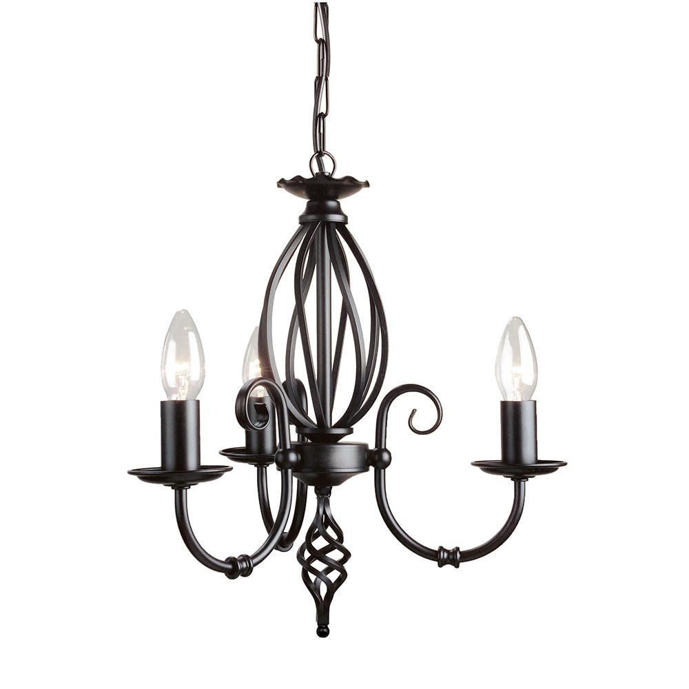 Elstead Artisan 3 Light Black Chandelier ART3 BLACK