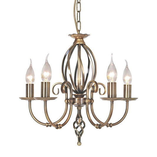 Elstead Artisan 5 Light Aged Brass Chandelier ART5 AGD BRASS