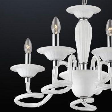 Azzardo Bolton 5 Light White Candle Style Chandelier Close Up B0038-5P-WH
