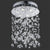 Azzardo Comet Glass Acrylic Rain Drop Chrome Chandelier