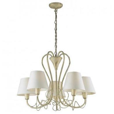 Azzardo Giulietta 5 Light Cream Fabric Shade Chandelier 8021-5P