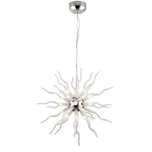 Azzardo Octopus 31 Light Chrome White Arm Chandelier MP-6170-31