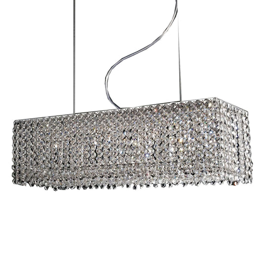 Azzardo Roma 8 Light Rectangle Box Crystal Chandelier MD-2116B-8