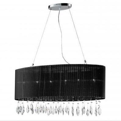 Azzardo Sidney Eclipse 6 Light Black Crystal Chandelier 1996B-7P-BK