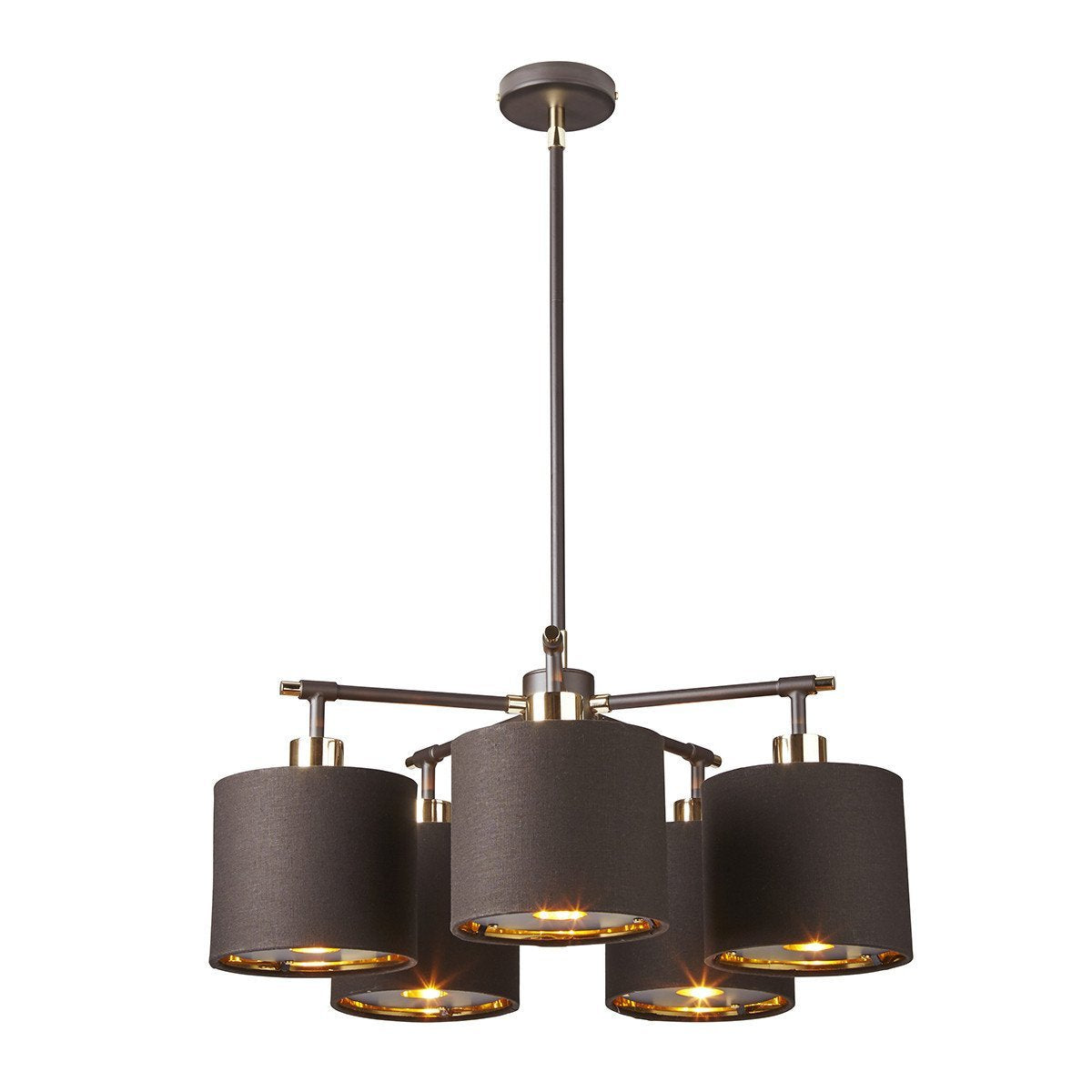 Elstead Balance 5 Light Brown/Polished Brass Chandelier BALANCE5 BRPB