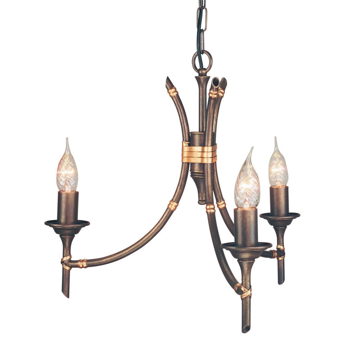 Elstead Bamboo 3 Light Bronze Patina Chandelier BB3 BRZ PATINA