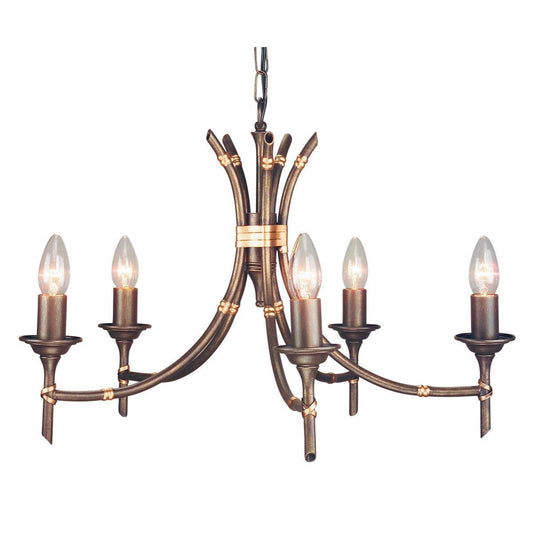 Elstead Bamboo 5 Light Bronze Patina Chandelier BB5 BRZ PATINA