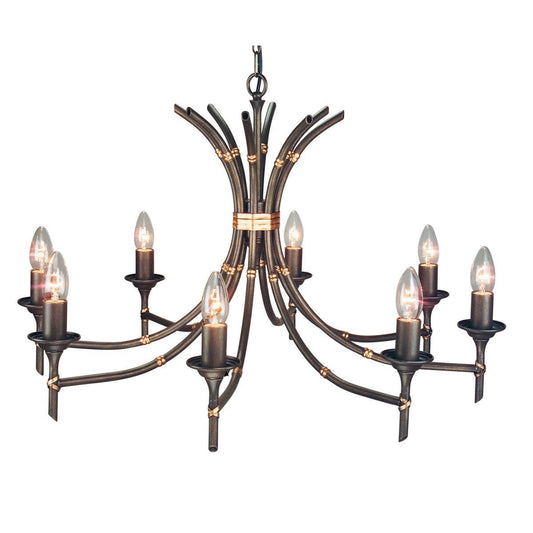 Elstead Bamboo 8 Light Bronze Patina Chandelier BB8 BRZ PATINA