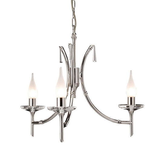 Elstead Brightwell 3 Light Polished Nickel Chandelier BR3 NICKEL