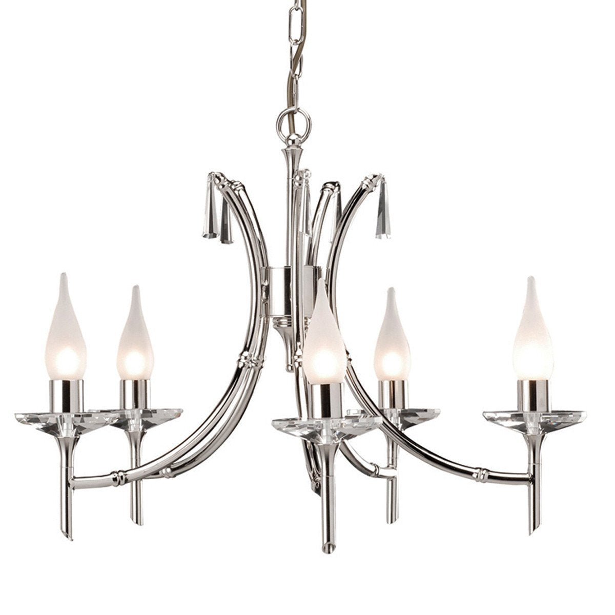 Elstead Brightwell 5 Light Polished Nickel Chandelier BR5 NICKEL