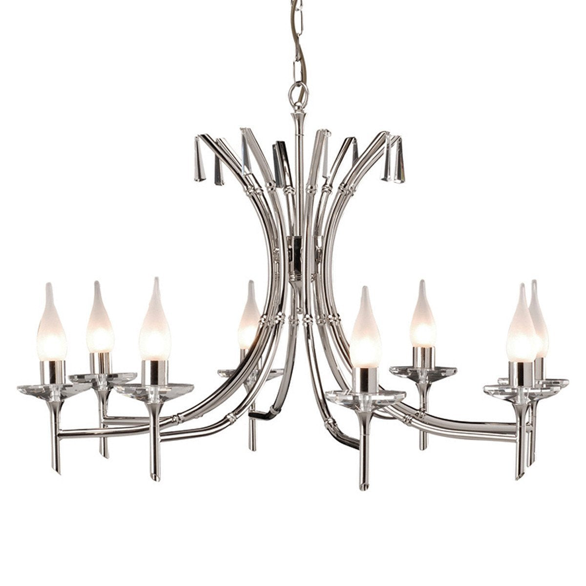 Elstead Brightwell 8 Light Polished Nickel Chandelier BR8 NICKEL