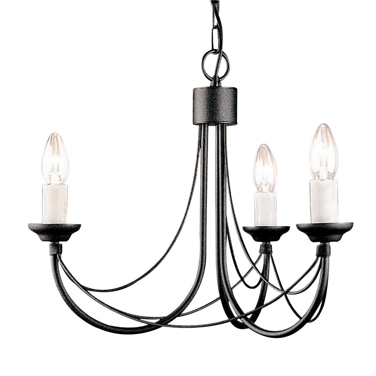 Elstead Carisbrooke 3 Light Black Chandelier CB3 BLACK