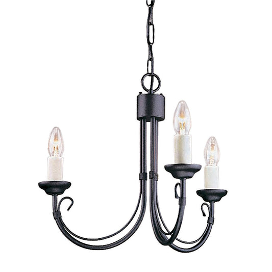 Elstead Chartwell 3 Light Black Chandelier CH3 BLACK